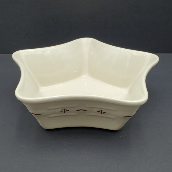 Longaberger Woven Traditions Red Star Shaped Bowl Paprika Casserole Serving Dish - Picture 1 of 7